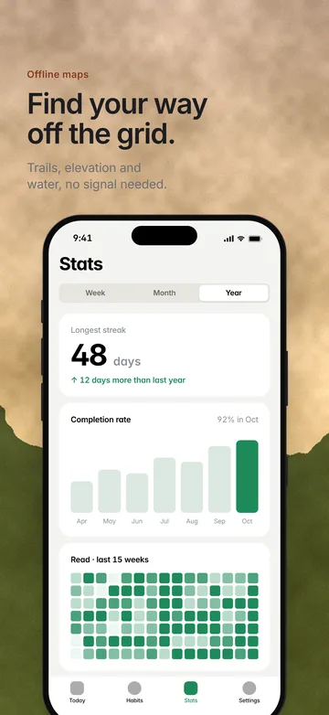 English App Store screenshot: Find your way off the grid.